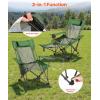 imageVEVOR Reclining Camping Chair 4 Adjustable Positions Portable Folding Lounger for Adults Mesh Beach Chair with Headrest ampamp Foot Rest Supports 220 lbs Heavy Duty Camp Chairs for Patio GreenGreen