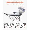 imageVEVOR Reclining Camping Chair 4 Adjustable Positions Portable Folding Lounger for Adults Mesh Beach Chair with Headrest ampamp Foot Rest Supports 220 lbs Heavy Duty Camp Chairs for Patio GreenBlue
