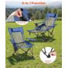 imageVEVOR Reclining Camping Chair 4 Adjustable Positions Portable Folding Lounger for Adults Mesh Beach Chair with Headrest ampamp Foot Rest Supports 220 lbs Heavy Duty Camp Chairs for Patio GreenBlue