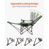 imageVEVOR Reclining Camping Chair 4 Adjustable Positions Portable Folding Lounger for Adults Mesh Beach Chair with Headrest ampamp Foot Rest Supports 220 lbs Heavy Duty Camp Chairs for Patio GreenGreen