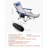 imageVEVOR Reclining Camping Chair 4 Adjustable Positions Portable Folding Lounger for Adults Mesh Beach Chair with Headrest ampamp Foot Rest Supports 220 lbs Heavy Duty Camp Chairs for Patio GreenBlue