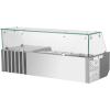 imageVEVOR Refrigerated Condiment Prep Station 135 W Countertop Refrigerated Condiment Station with 2 13 Pans ampamp 4 16 Pans 304 Stainless Body and PC Lid Sandwich Prep Table with Stainless Guard ETL40 in