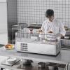 imageVEVOR Refrigerated Condiment Prep Station 135 W Countertop Refrigerated Condiment Station with 2 13 Pans ampamp 4 16 Pans 304 Stainless Body and PC Lid Sandwich Prep Table with Stainless Guard ETLGlass 40in
