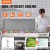 imageVEVOR Refrigerated Condiment Prep Station 135 W Countertop Refrigerated Condiment Station with 2 13 Pans ampamp 4 16 Pans 304 Stainless Body and PC Lid Sandwich Prep Table with Stainless Guard ETLStainless 60in