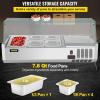 imageVEVOR Refrigerated Condiment Prep Station 135 W Countertop Refrigerated Condiment Station with 2 13 Pans ampamp 4 16 Pans 304 Stainless Body and PC Lid Sandwich Prep Table with Stainless Guard ETL40 in