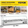imageVEVOR Refrigerated Condiment Prep Station 135 W Countertop Refrigerated Condiment Station with 2 13 Pans ampamp 4 16 Pans 304 Stainless Body and PC Lid Sandwich Prep Table with Stainless Guard ETL1 Count Pack of 1
