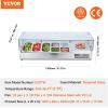 imageVEVOR Refrigerated Condiment Prep Station 135 W Countertop Refrigerated Condiment Station with 2 13 Pans ampamp 4 16 Pans 304 Stainless Body and PC Lid Sandwich Prep Table with Stainless Guard ETLGlass 55in