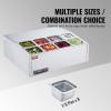 imageVEVOR Refrigerated Condiment Prep Station 135 W Countertop Refrigerated Condiment Station with 2 13 Pans ampamp 4 16 Pans 304 Stainless Body and PC Lid Sandwich Prep Table with Stainless Guard ETLStainless 275in