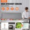 imageVEVOR Refrigerated Condiment Prep Station 135 W Countertop Refrigerated Condiment Station with 2 13 Pans ampamp 4 16 Pans 304 Stainless Body and PC Lid Sandwich Prep Table with Stainless Guard ETLStainless 71in