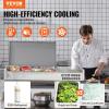 imageVEVOR Refrigerated Condiment Prep Station 135 W Countertop Refrigerated Condiment Station with 2 13 Pans ampamp 4 16 Pans 304 Stainless Body and PC Lid Sandwich Prep Table with Stainless Guard ETLStainless 48in