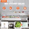 imageVEVOR Refrigerated Condiment Prep Station 135 W Countertop Refrigerated Condiment Station with 2 13 Pans ampamp 4 16 Pans 304 Stainless Body and PC Lid Sandwich Prep Table with Stainless Guard ETLGlass 55in