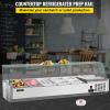 imageVEVOR Refrigerated Condiment Prep Station 135 W Countertop Refrigerated Condiment Station with 2 13 Pans ampamp 4 16 Pans 304 Stainless Body and PC Lid Sandwich Prep Table with Stainless Guard ETL1 Count Pack of 1