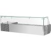 imageVEVOR Refrigerated Condiment Prep Station 135 W Countertop Refrigerated Condiment Station with 2 13 Pans ampamp 4 16 Pans 304 Stainless Body and PC Lid Sandwich Prep Table with Stainless Guard ETL1 Count Pack of 1