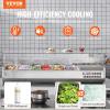 imageVEVOR Refrigerated Condiment Prep Station 135 W Countertop Refrigerated Condiment Station with 2 13 Pans ampamp 4 16 Pans 304 Stainless Body and PC Lid Sandwich Prep Table with Stainless Guard ETLGlass 60in