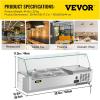 imageVEVOR Refrigerated Condiment Prep Station 135 W Countertop Refrigerated Condiment Station with 2 13 Pans ampamp 4 16 Pans 304 Stainless Body and PC Lid Sandwich Prep Table with Stainless Guard ETL40 in