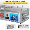 imageVEVOR Refrigerated Condiment Prep Station 135 W Countertop Refrigerated Condiment Station with 2 13 Pans ampamp 4 16 Pans 304 Stainless Body and PC Lid Sandwich Prep Table with Stainless Guard ETL40 in