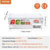 imageVEVOR Refrigerated Condiment Prep Station 135 W Countertop Refrigerated Condiment Station with 2 13 Pans ampamp 4 16 Pans 304 Stainless Body and PC Lid Sandwich Prep Table with Stainless Guard ETLGlass 48in