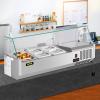 imageVEVOR Refrigerated Condiment Prep Station 135 W Countertop Refrigerated Condiment Station with 2 13 Pans ampamp 4 16 Pans 304 Stainless Body and PC Lid Sandwich Prep Table with Stainless Guard ETL40 in