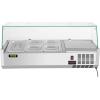 imageVEVOR Refrigerated Condiment Prep Station 135 W Countertop Refrigerated Condiment Station with 2 13 Pans ampamp 4 16 Pans 304 Stainless Body and PC Lid Sandwich Prep Table with Stainless Guard ETL40 in