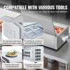 imageVEVOR Refrigerated Condiment Prep Station 135 W Countertop Refrigerated Condiment Station with 2 13 Pans ampamp 4 16 Pans 304 Stainless Body and PC Lid Sandwich Prep Table with Stainless Guard ETLStainless 48in