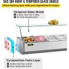 imageVEVOR Refrigerated Condiment Prep Station 135 W Countertop Refrigerated Condiment Station with 2 13 Pans ampamp 4 16 Pans 304 Stainless Body and PC Lid Sandwich Prep Table with Stainless Guard ETL1 Count Pack of 1