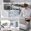 imageVEVOR Refrigerated Condiment Prep Station 135 W Countertop Refrigerated Condiment Station with 2 13 Pans ampamp 4 16 Pans 304 Stainless Body and PC Lid Sandwich Prep Table with Stainless Guard ETLStainless 71in