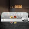 imageVEVOR Refrigerated Condiment Prep Station 135 W Countertop Refrigerated Condiment Station with 2 13 Pans ampamp 4 16 Pans 304 Stainless Body and PC Lid Sandwich Prep Table with Stainless Guard ETL1 Count Pack of 1