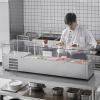 imageVEVOR Refrigerated Condiment Prep Station 135 W Countertop Refrigerated Condiment Station with 2 13 Pans ampamp 4 16 Pans 304 Stainless Body and PC Lid Sandwich Prep Table with Stainless Guard ETLGlass 60in