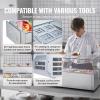 imageVEVOR Refrigerated Condiment Prep Station 135 W Countertop Refrigerated Condiment Station with 2 13 Pans ampamp 4 16 Pans 304 Stainless Body and PC Lid Sandwich Prep Table with Stainless Guard ETLGlass 55in