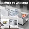 imageVEVOR Refrigerated Condiment Prep Station 135 W Countertop Refrigerated Condiment Station with 2 13 Pans ampamp 4 16 Pans 304 Stainless Body and PC Lid Sandwich Prep Table with Stainless Guard ETLStainless 40in