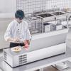 imageVEVOR Refrigerated Condiment Prep Station 135 W Countertop Refrigerated Condiment Station with 2 13 Pans ampamp 4 16 Pans 304 Stainless Body and PC Lid Sandwich Prep Table with Stainless Guard ETLStainless 55in