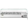 imageVEVOR Refrigerated Condiment Prep Station 135 W Countertop Refrigerated Condiment Station with 2 13 Pans ampamp 4 16 Pans 304 Stainless Body and PC Lid Sandwich Prep Table with Stainless Guard ETL1 Count Pack of 1