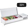 imageVEVOR Refrigerated Condiment Prep Station 135 W Countertop Refrigerated Condiment Station with 2 13 Pans ampamp 4 16 Pans 304 Stainless Body and PC Lid Sandwich Prep Table with Stainless Guard ETLStainless 55in