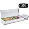 imageVEVOR Refrigerated Condiment Prep Station 135 W Countertop Refrigerated Condiment Station with 2 13 Pans ampamp 4 16 Pans 304 Stainless Body and PC Lid Sandwich Prep Table with Stainless Guard ETLStainless 60in