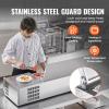 imageVEVOR Refrigerated Condiment Prep Station 135 W Countertop Refrigerated Condiment Station with 2 13 Pans ampamp 4 16 Pans 304 Stainless Body and PC Lid Sandwich Prep Table with Stainless Guard ETLStainless 48in