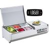 imageVEVOR Refrigerated Condiment Prep Station 135 W Countertop Refrigerated Condiment Station with 2 13 Pans ampamp 4 16 Pans 304 Stainless Body and PC Lid Sandwich Prep Table with Stainless Guard ETLStainless 40in
