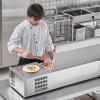 imageVEVOR Refrigerated Condiment Prep Station 135 W Countertop Refrigerated Condiment Station with 2 13 Pans ampamp 4 16 Pans 304 Stainless Body and PC Lid Sandwich Prep Table with Stainless Guard ETLStainless 48in
