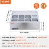 imageVEVOR Refrigerated Condiment Prep Station 135 W Countertop Refrigerated Condiment Station with 2 13 Pans ampamp 4 16 Pans 304 Stainless Body and PC Lid Sandwich Prep Table with Stainless Guard ETLStainless 275in