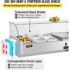 imageVEVOR Refrigerated Condiment Prep Station 135 W Countertop Refrigerated Condiment Station with 2 13 Pans ampamp 4 16 Pans 304 Stainless Body and PC Lid Sandwich Prep Table with Stainless Guard ETL40 in