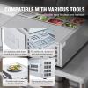 imageVEVOR Refrigerated Condiment Prep Station 135 W Countertop Refrigerated Condiment Station with 2 13 Pans ampamp 4 16 Pans 304 Stainless Body and PC Lid Sandwich Prep Table with Stainless Guard ETLStainless 275in
