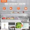 imageVEVOR Refrigerated Condiment Prep Station 135 W Countertop Refrigerated Condiment Station with 2 13 Pans ampamp 4 16 Pans 304 Stainless Body and PC Lid Sandwich Prep Table with Stainless Guard ETLGlass 48in
