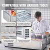 imageVEVOR Refrigerated Condiment Prep Station 135 W Countertop Refrigerated Condiment Station with 2 13 Pans ampamp 4 16 Pans 304 Stainless Body and PC Lid Sandwich Prep Table with Stainless Guard ETLGlass 48in