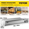 imageVEVOR Refrigerated Condiment Prep Station 135 W Countertop Refrigerated Condiment Station with 2 13 Pans ampamp 4 16 Pans 304 Stainless Body and PC Lid Sandwich Prep Table with Stainless Guard ETLStainless 55
