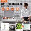 imageVEVOR Refrigerated Condiment Prep Station 135 W Countertop Refrigerated Condiment Station with 2 13 Pans ampamp 4 16 Pans 304 Stainless Body and PC Lid Sandwich Prep Table with Stainless Guard ETLStainless 40in