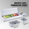 imageVEVOR Refrigerated Condiment Prep Station 135 W Countertop Refrigerated Condiment Station with 2 13 Pans ampamp 4 16 Pans 304 Stainless Body and PC Lid Sandwich Prep Table with Stainless Guard ETLStainless 71in
