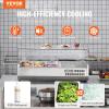 imageVEVOR Refrigerated Condiment Prep Station 135 W Countertop Refrigerated Condiment Station with 2 13 Pans ampamp 4 16 Pans 304 Stainless Body and PC Lid Sandwich Prep Table with Stainless Guard ETLGlass 40in