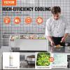 imageVEVOR Refrigerated Condiment Prep Station 135 W Countertop Refrigerated Condiment Station with 2 13 Pans ampamp 4 16 Pans 304 Stainless Body and PC Lid Sandwich Prep Table with Stainless Guard ETLStainless 275in