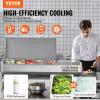 imageVEVOR Refrigerated Condiment Prep Station 135 W Countertop Refrigerated Condiment Station with 2 13 Pans ampamp 4 16 Pans 304 Stainless Body and PC Lid Sandwich Prep Table with Stainless Guard ETLStainless 55in