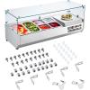 imageVEVOR Refrigerated Condiment Prep Station 135 W Countertop Refrigerated Condiment Station with 2 13 Pans ampamp 4 16 Pans 304 Stainless Body and PC Lid Sandwich Prep Table with Stainless Guard ETLGlass 48in