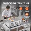 imageVEVOR Refrigerated Condiment Prep Station 135 W Countertop Refrigerated Condiment Station with 2 13 Pans ampamp 4 16 Pans 304 Stainless Body and PC Lid Sandwich Prep Table with Stainless Guard ETLStainless 275in